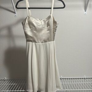 White and gold Express dress